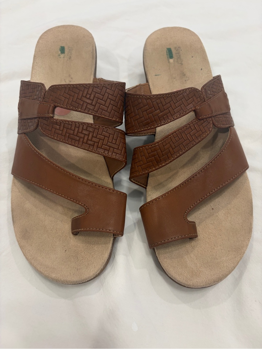 BareTraps Women's Brown Leather Slide Sandals